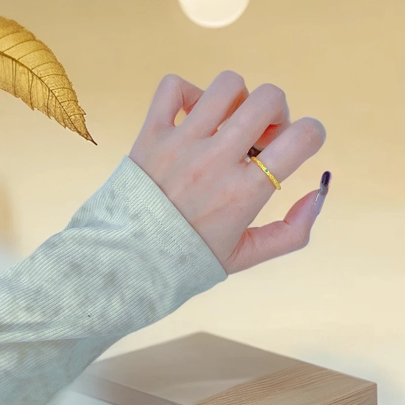 赛菲尔万足®古法传世金乾坤圈黄金戒指