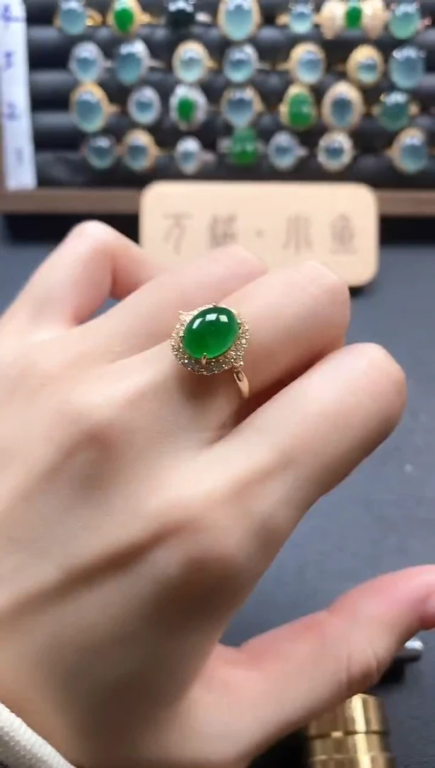 银S925镶嵌戒指翡翠5111