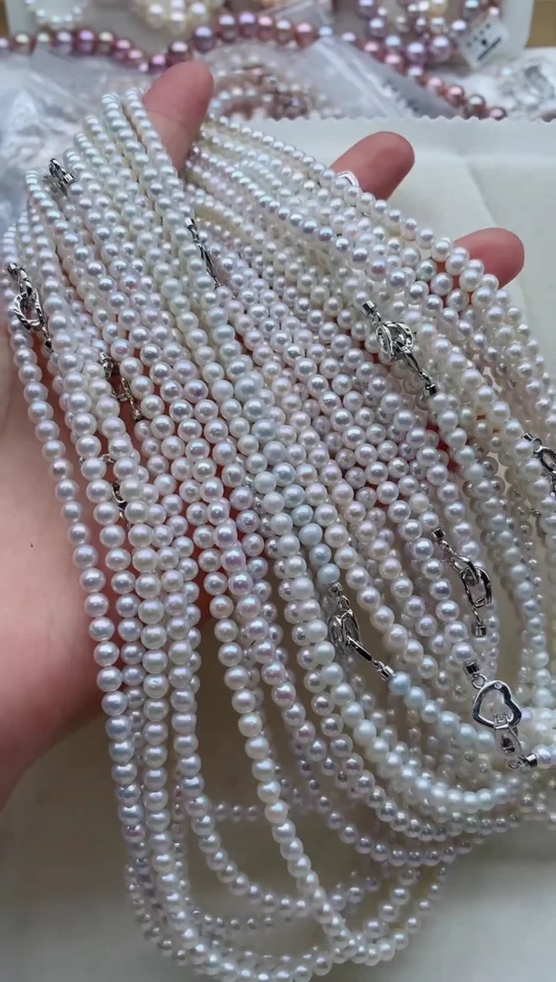 淡水珍珠合金项链多样性发其一，非无暇