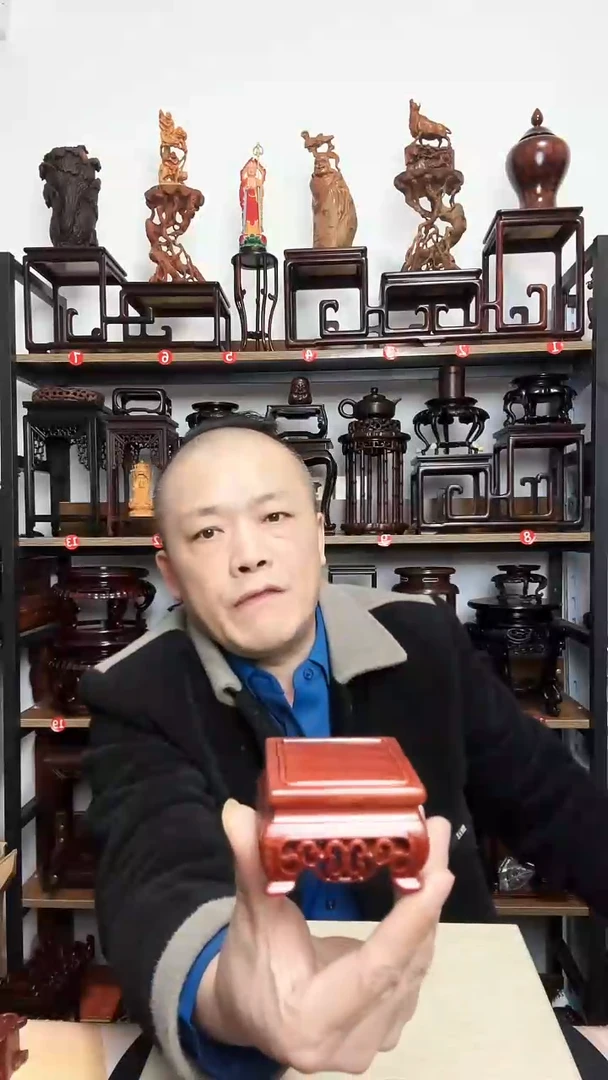 紫砂底座木外径6.5内径5正方