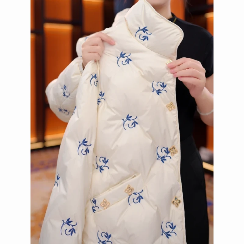 白色可爱减龄立领棉服上衣女2025秋冬新款小个子韩系气质保暖外套