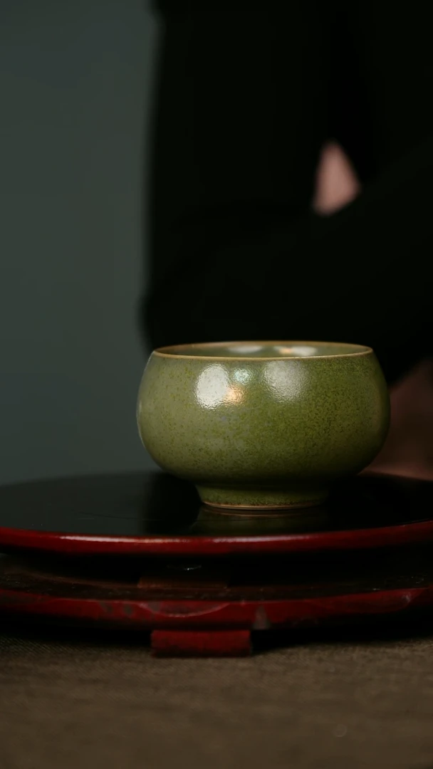 柴烧 禅定杯 窑变 茶叶末釉 大师亲签底款