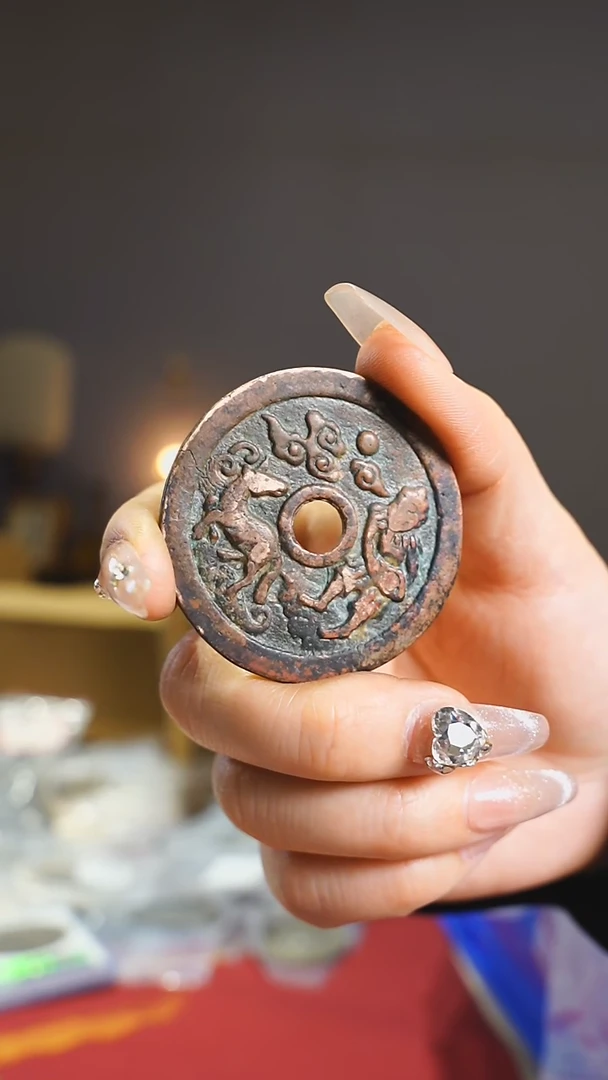 【闪购商品】铜十二生肖背伏羲龙马4.4cm/9