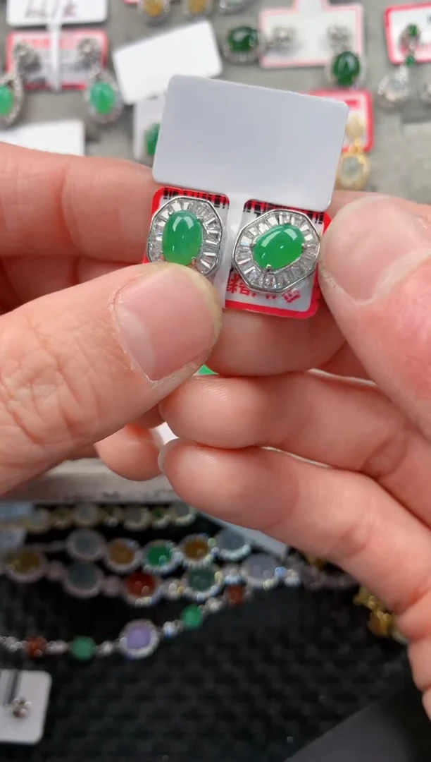 银S925镶嵌戒指翡翠666   8