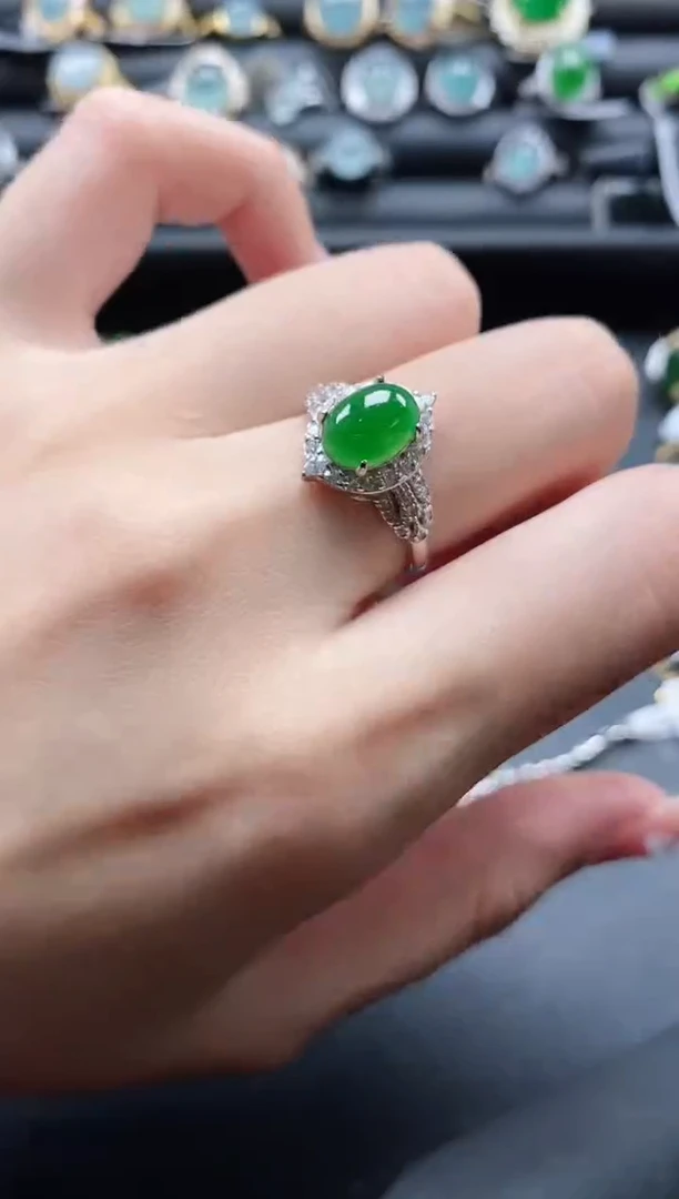 【闪购商品】翡翠戒指银S925镶嵌1111