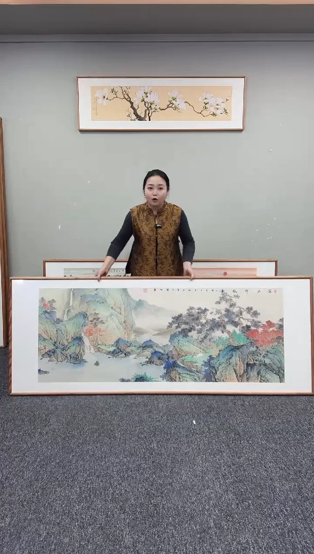 国画溪山行旅图210*80