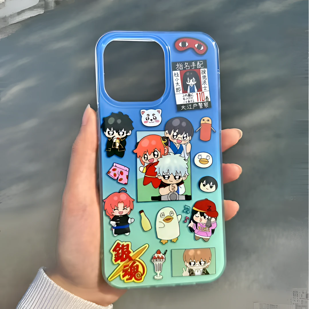 卡通插画银魂适用苹果16p手机壳iphone15pro华为14小米防摔xr创意