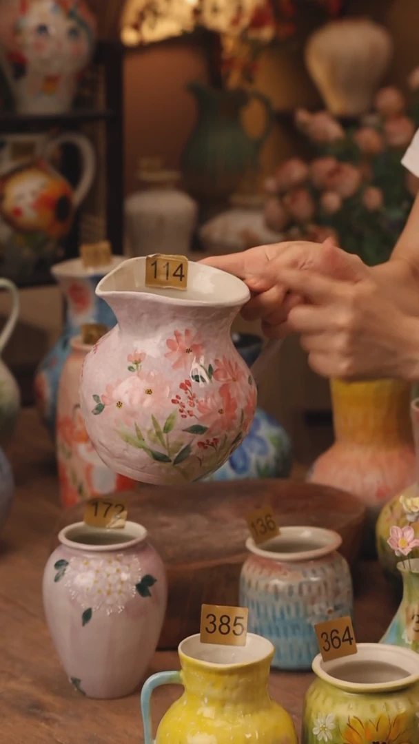 陶瓷114景德镇设计师手作花器摆件侘寂风