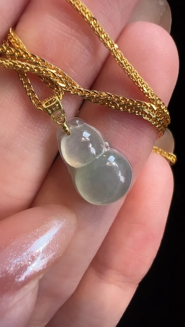 翡翠18K金镶嵌吊坠(不含链)吊坠