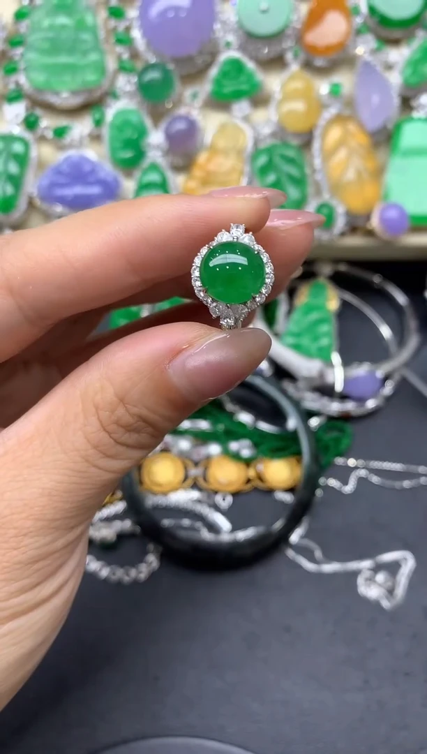 【闪购商品】翡翠戒指18K金镶嵌418-中国好珍宝