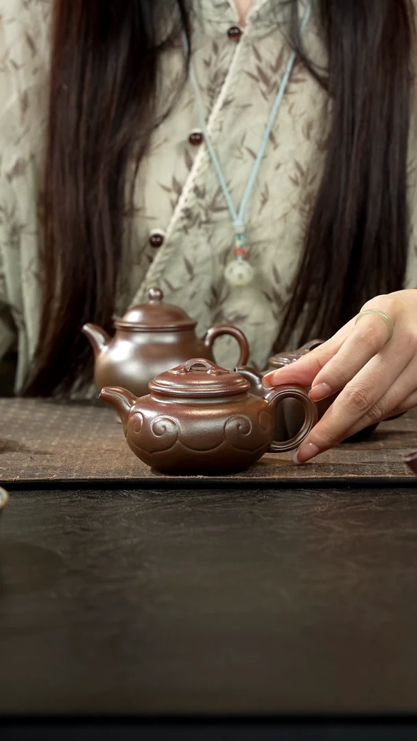 茶壶紫砂柴烧如意仿古160cc