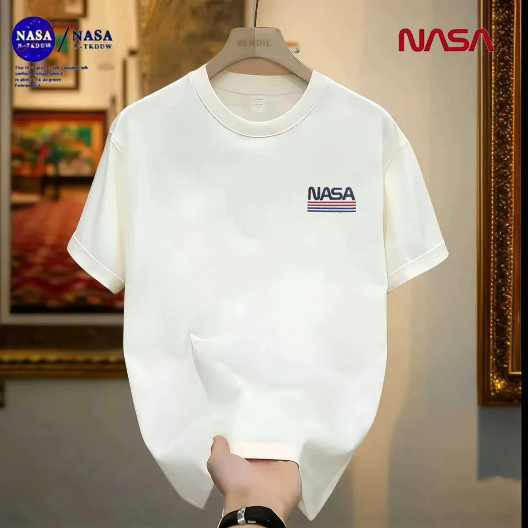 【万针刺绣】NASA联名时尚圆领短袖男女同款情侣潮流百搭T恤
