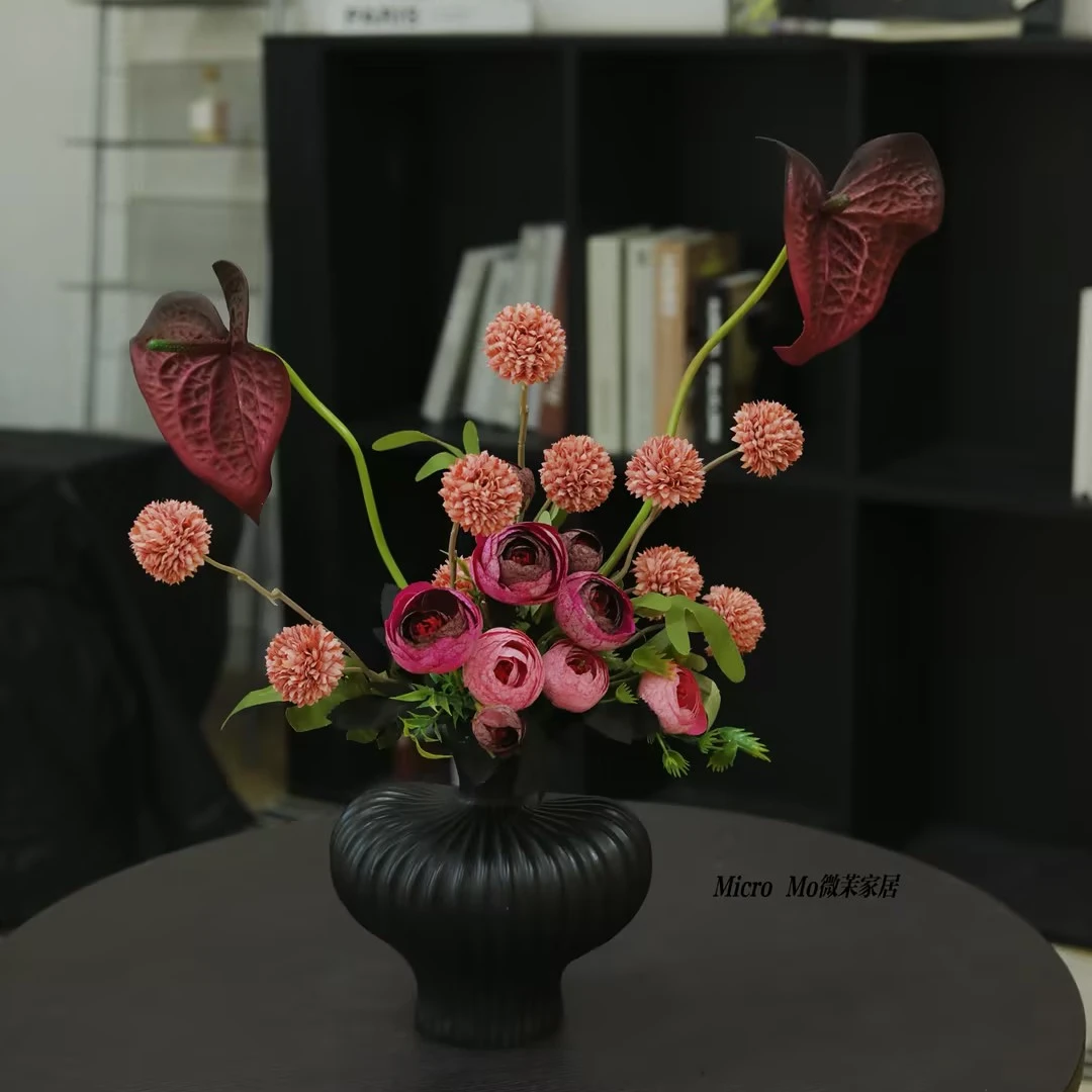 【美人肩】思之仿真花餐桌花高档氛围感摆件家居装饰