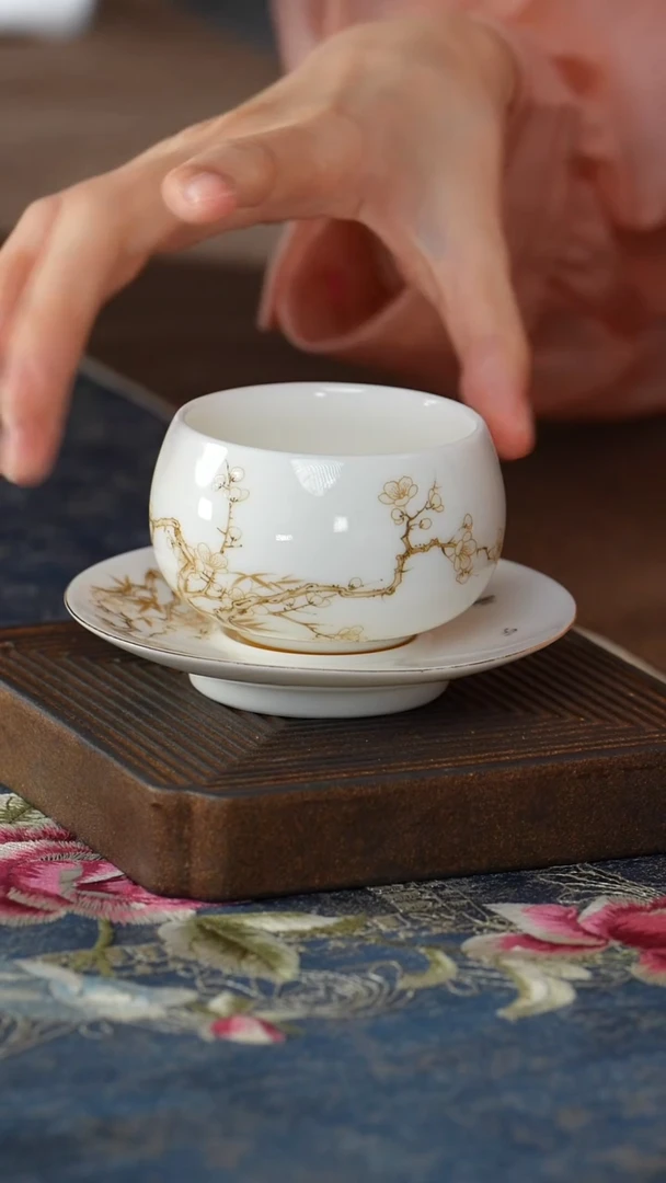 【梅花-主人杯+杯碟】【12西泠礼盒】