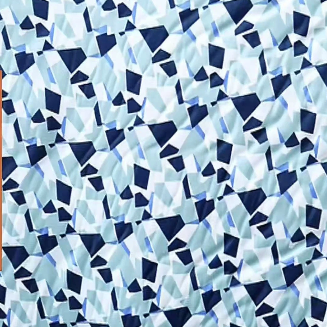 黑白菱形弹力斜纹冰丝缎时尚面料（不支持7天无理由）