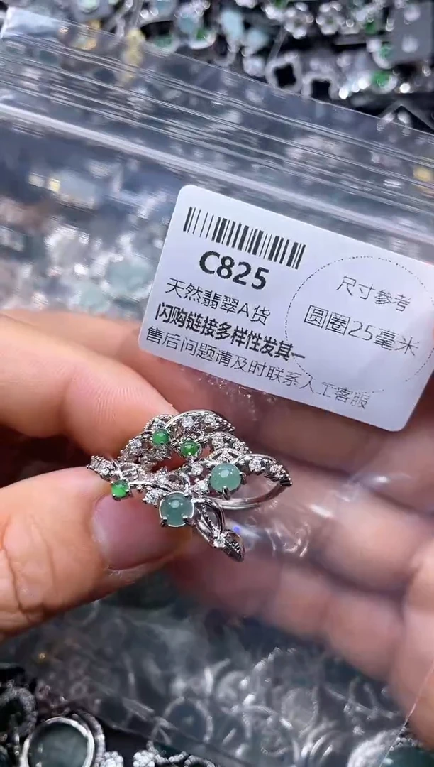 【闪购商品】翡翠颈饰未镶嵌C825戒指 多样性发其二