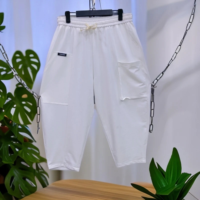 180-210斤 裤长80 夏季八分哈伦裤