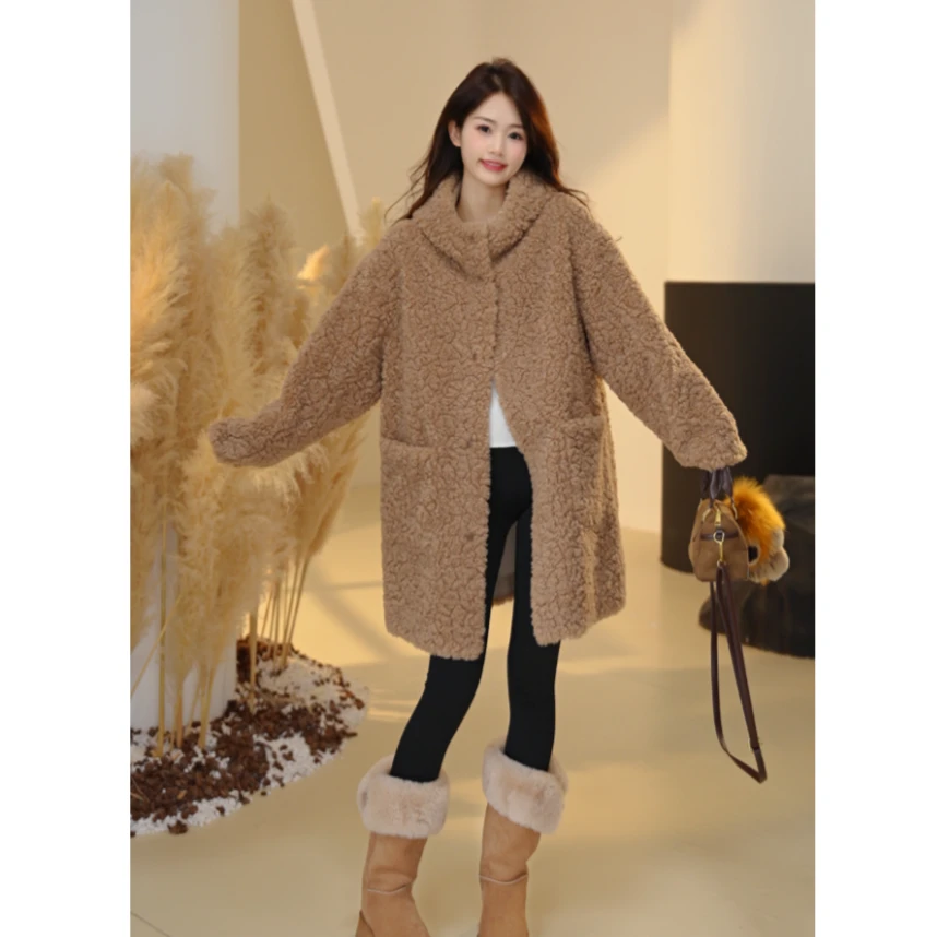 La Chapelle/拉夏贝尔外套女冬季新款设计保暖显瘦毛绒上衣加厚