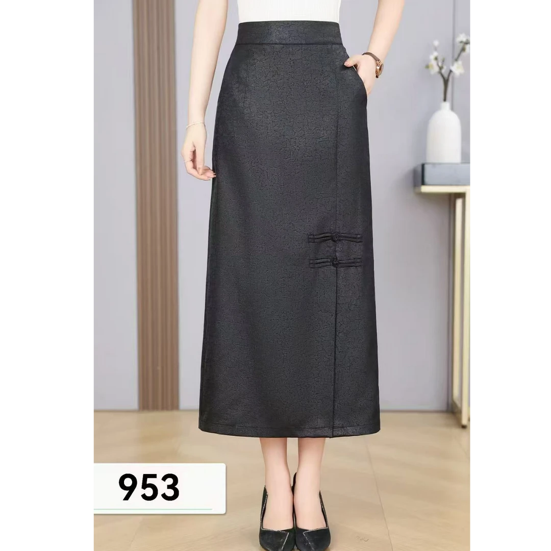G678 柒品老料高腰气质半身裙