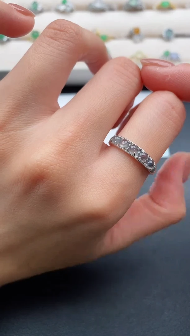 银S925镶嵌戒指翡翠22222222+1