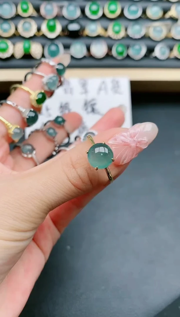 翡翠戒指银S925镶嵌1111111