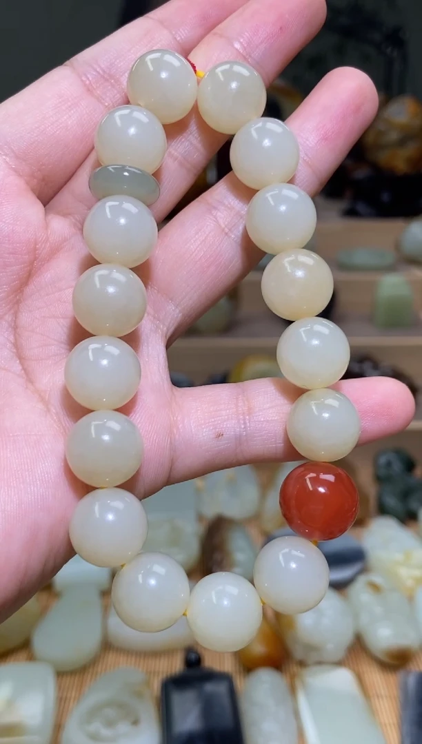 未镶嵌手串和田玉新疆和田玉且末料手串卡13