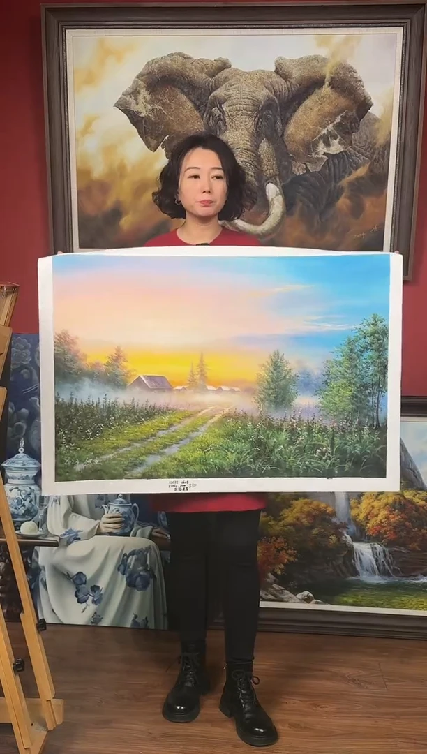 油画【25号】约90*60cm丨朝鲜原创纯手绘孤品油画丨顺丰包邮