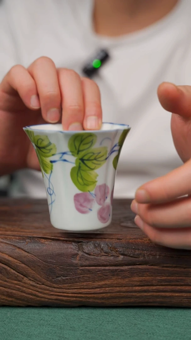 瓷片5寻一缕瓷香杯釉下手工手绘瓷器