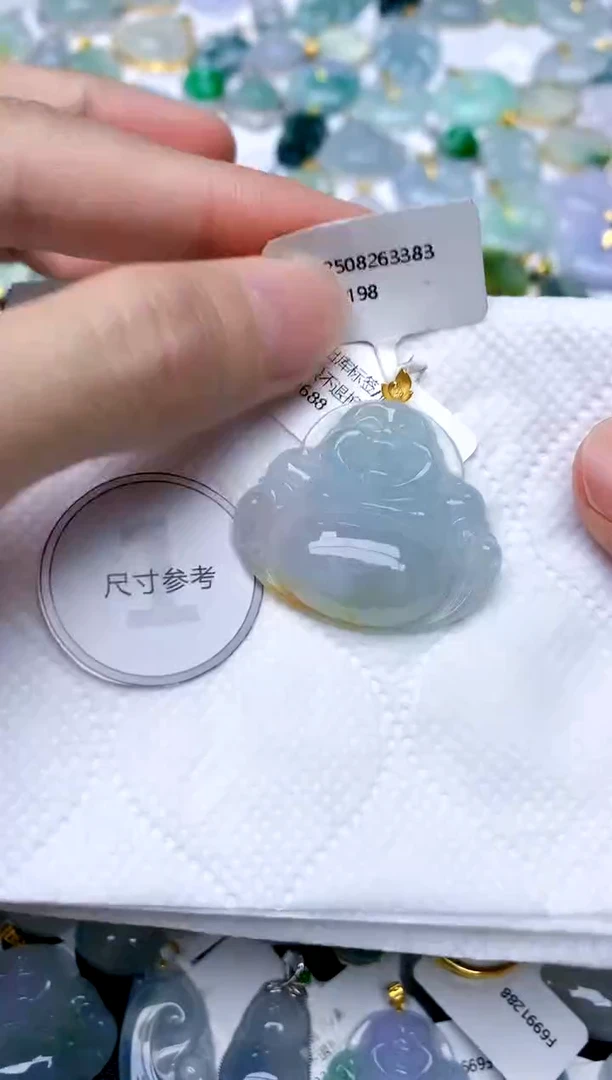 颈饰18K金镶嵌翡翠天然A货翡翠