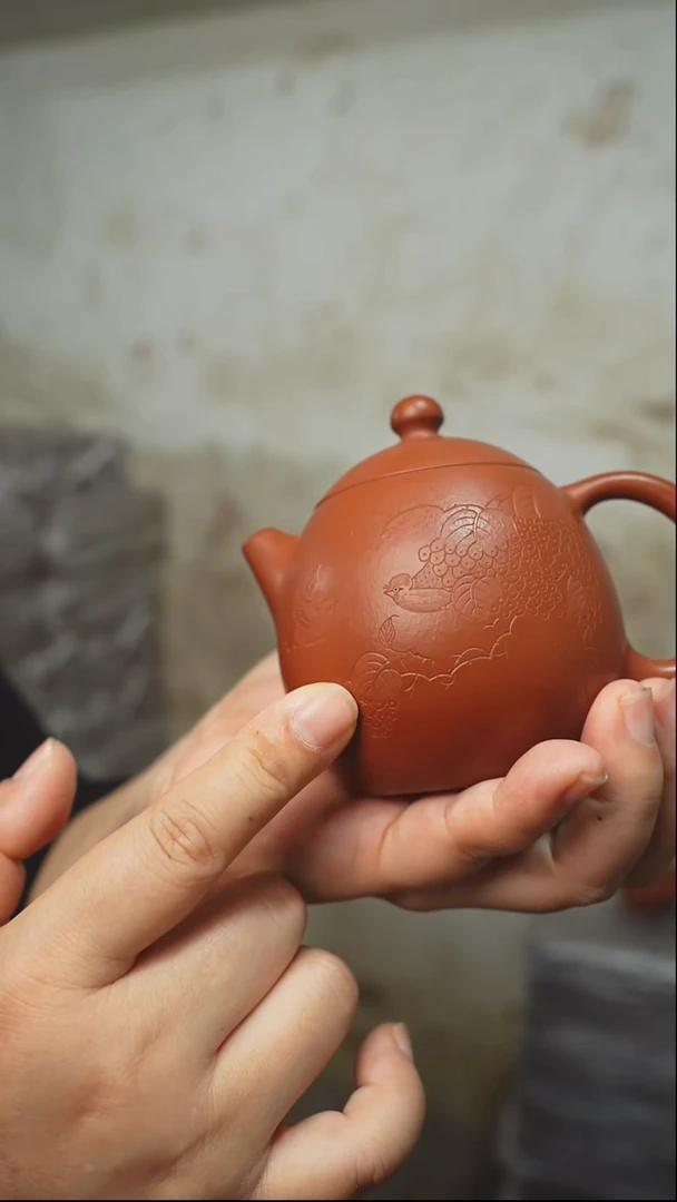 茶壶紫砂赵庄朱泥龙蛋