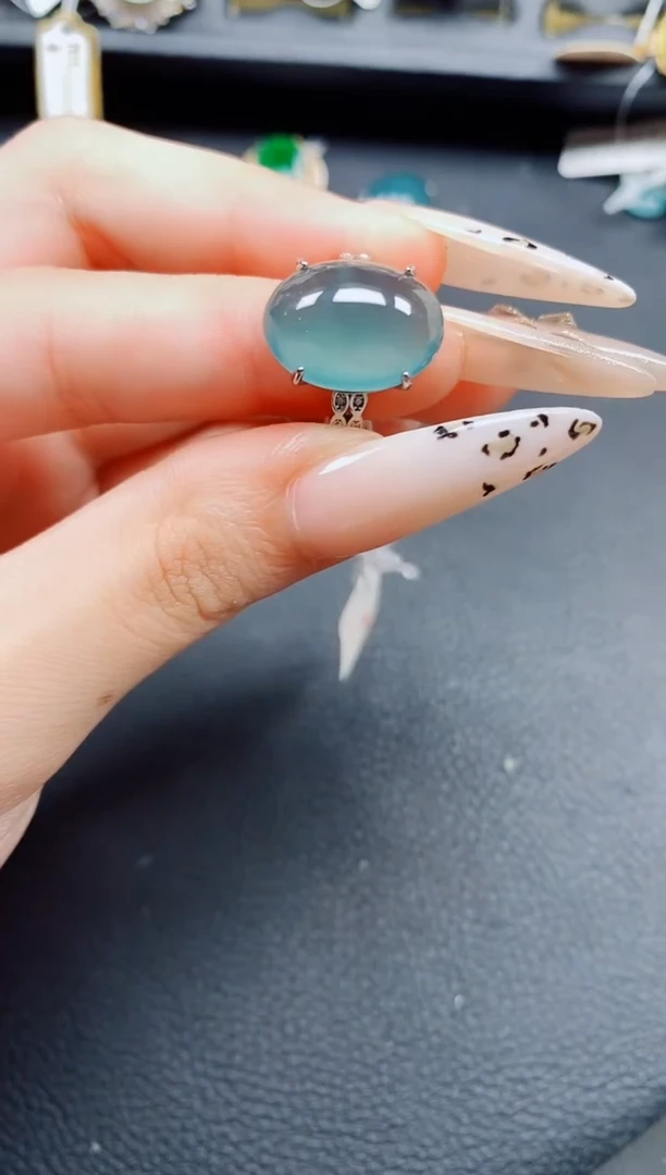 银S925镶嵌戒指翡翠翡翠