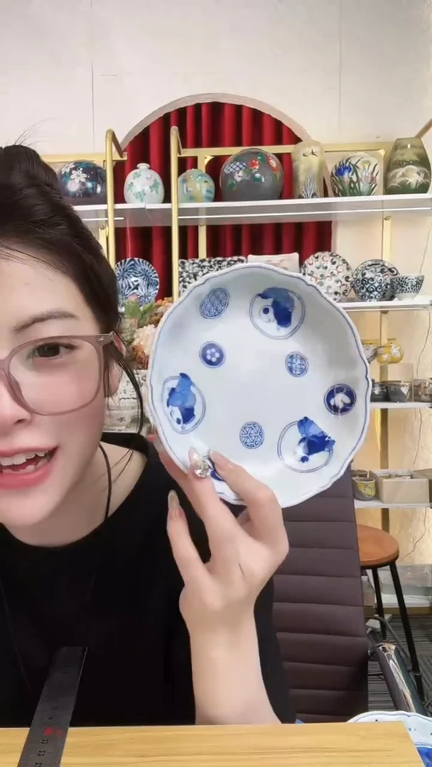 陶瓷蓝凛堂17cm-丸纹唐童