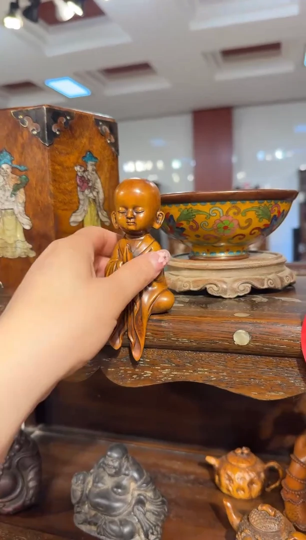 木木头款黄杨木沙弥摆件168.88888