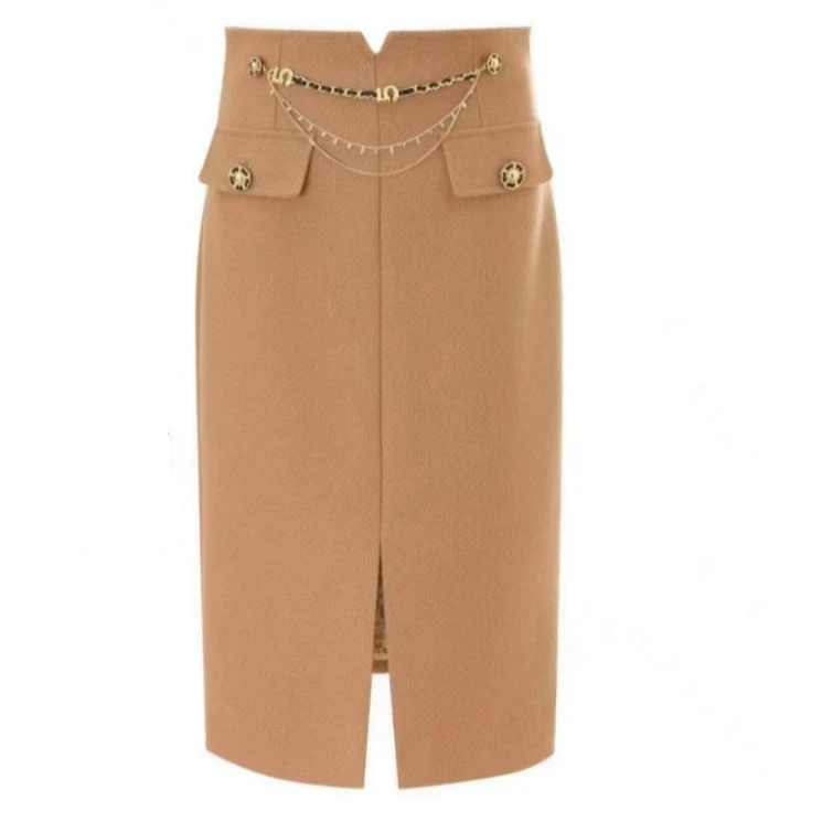 【南油玲姐】卡其色半身裙56125