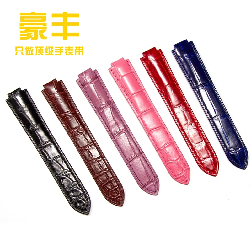 适配Cartier卡地亚蓝气球手表带鳄鱼皮男女表带真皮凸口 12mm8mm