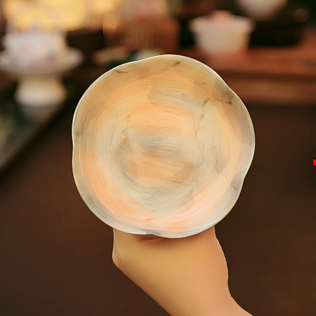 慕锦全手绘釉下彩仙女文艺治愈可爱陶瓷茶具壶承（直径12CM）