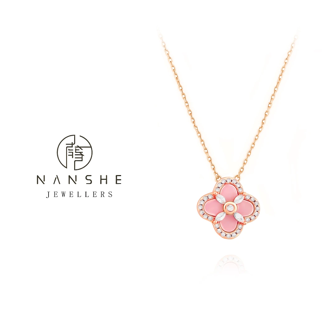 NANSHE/南奢 气质高级感粉色蔷薇花项链 L1530