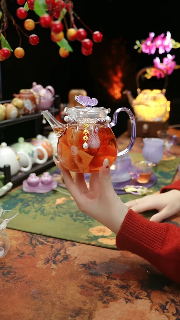 【闪购商品】紫色铃兰花茶壶+链子