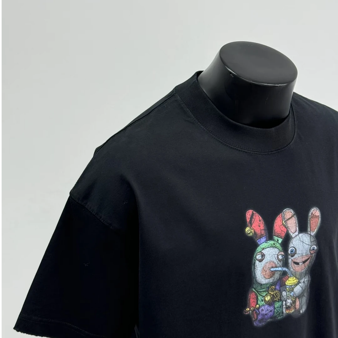 夏季高质量轻奢重磅纯棉T恤美式透气印花高街休闲百搭小圆领T恤