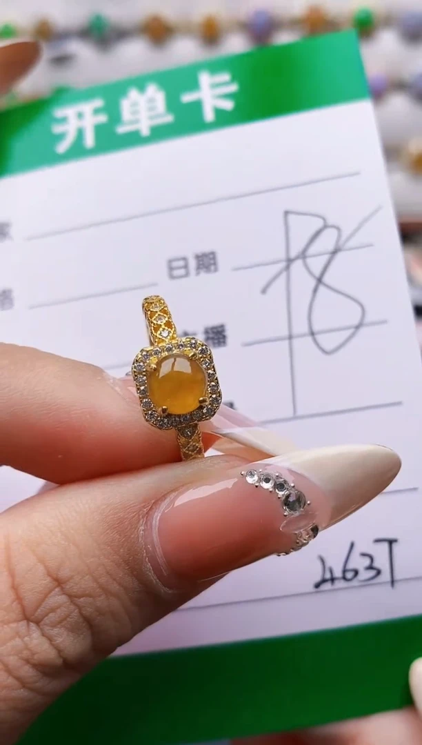 翡翠戒指银S925镶嵌4637