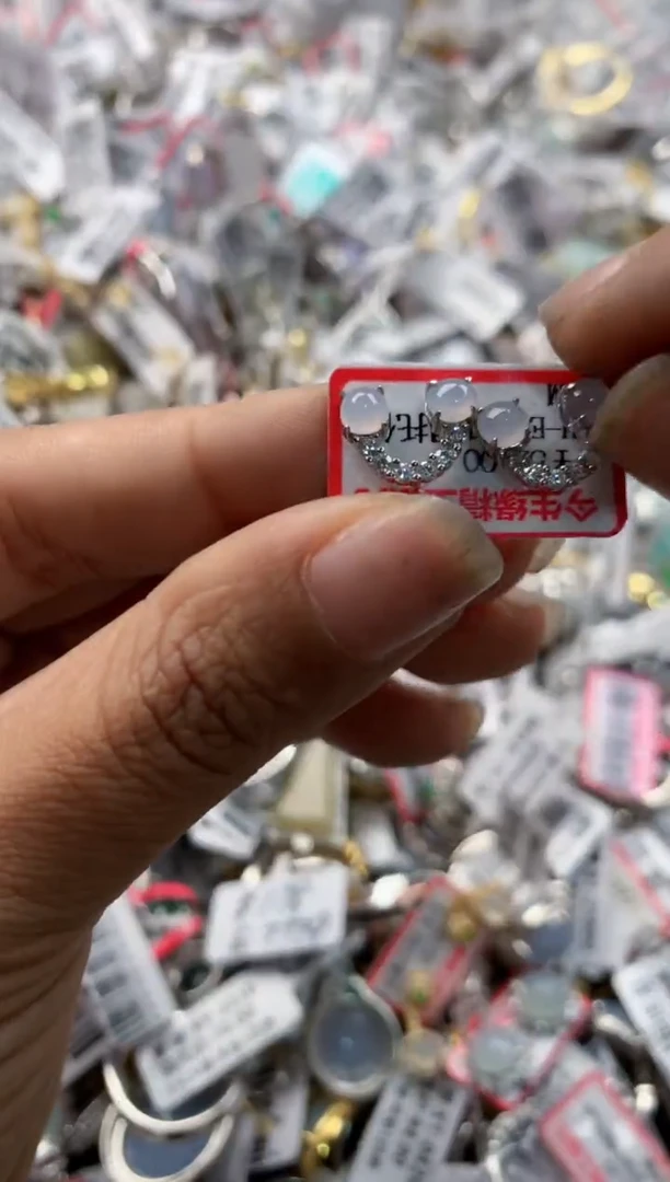 银S925镶嵌戒指翡翠181818----9