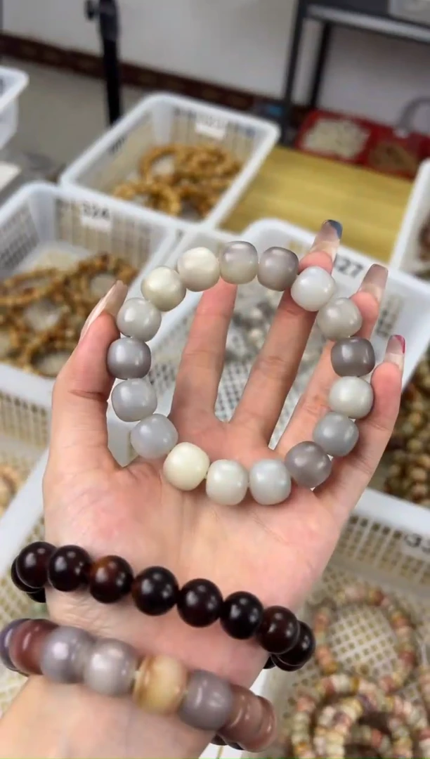 手串菩提根/象牙果卡14手工干磨紫桶珠手串327