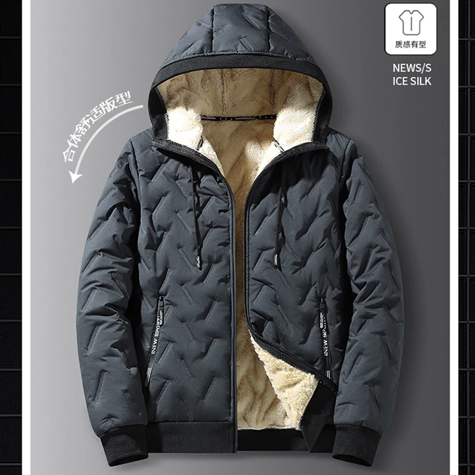 棉衣男款冬季外套防风防水加绒加厚棉服保暖连帽时尚休闲经典精品