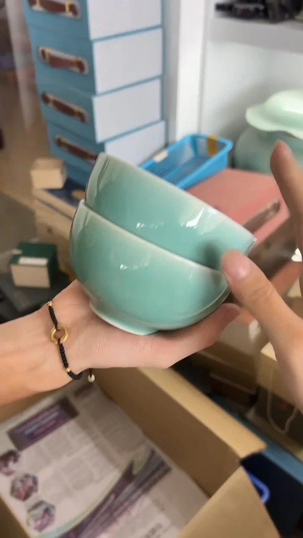 龙泉云间青瓷小米茶器