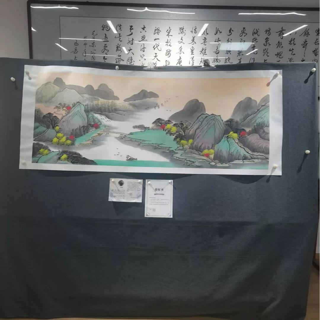 【春江帆影】Z书画作品 画芯：180*70