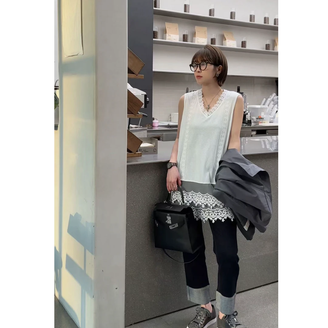 设计感时尚小众简约休闲百搭春季新款镂空背心LL20007