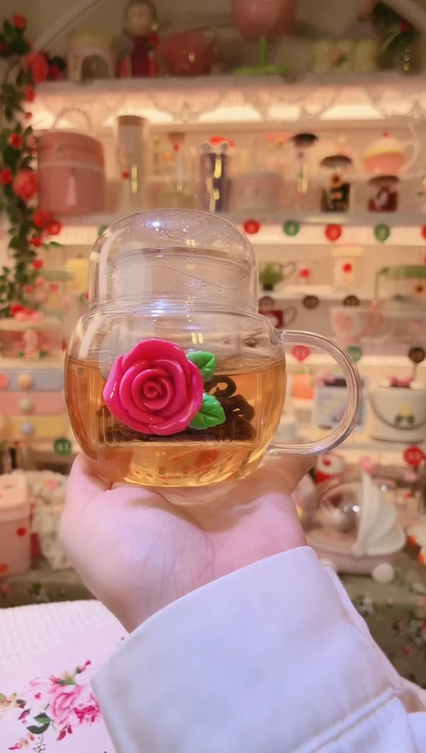玫瑰花吨吨泡茶杯——手工制作品质好！