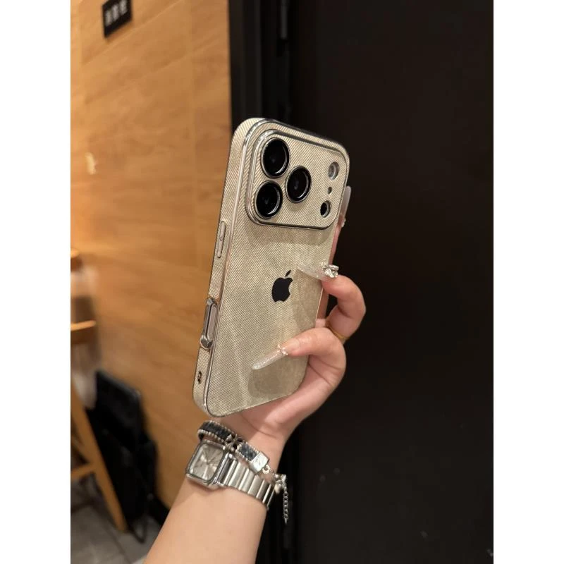 秒变17大视窗牛仔布纹适用苹果17promax手机壳iPhone16全包15防摔