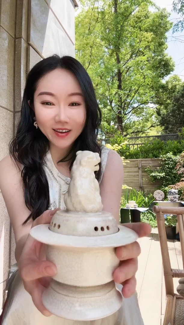 霖松堂素白狻猊香炉加杯杯