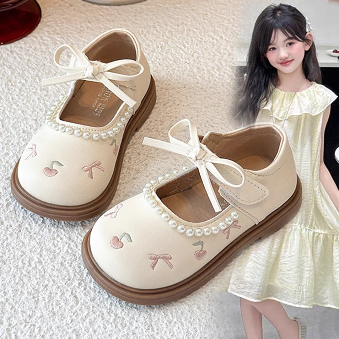 女童皮鞋软底鞋2025秋季新款儿童鞋子小童蝴蝶结公主鞋小女孩单鞋